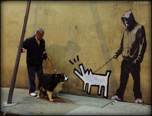 Keith Haring dog-barking