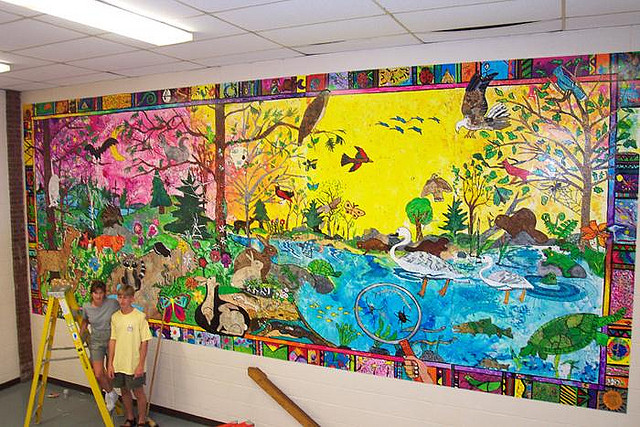 Hallway Mural Putnam Middle School by JoAnn Moran