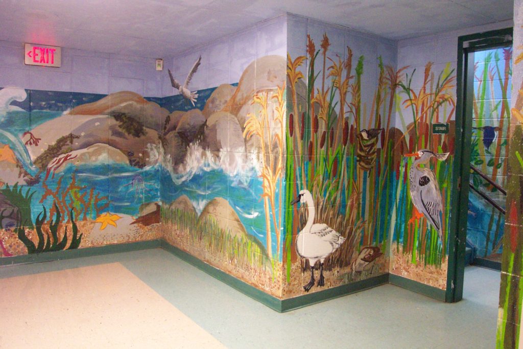 Willard Elementary School - lower level hallway murals