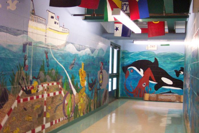 Willard Elementary School - lower level hallway murals